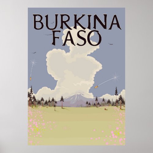 Burkina Faso landscape travel poster print
