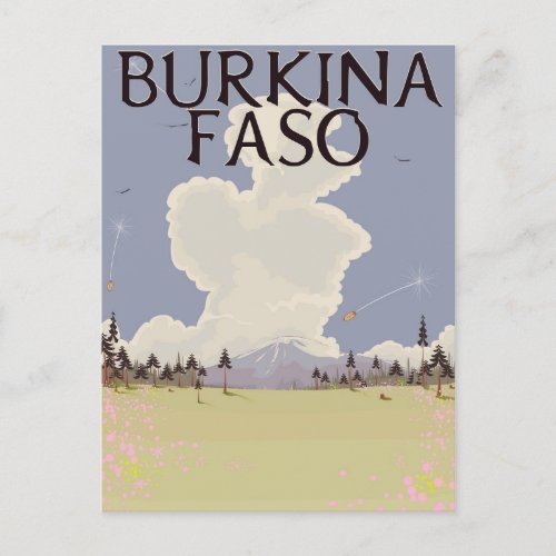 Burkina Faso landscape travel poster print Postcard