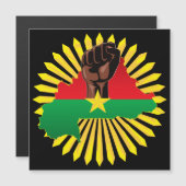 Burkina Faso Map, Flag and Revolution Fist (Front/Back)