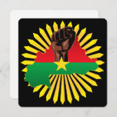 Burkina Faso Map, Flag and Revolution Fist (Front/Back)