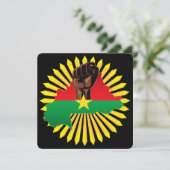 Burkina Faso Map, Flag and Revolution Fist (Standing Front)