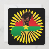 Burkina Faso Map, Flag and Revolution Fist (Front)