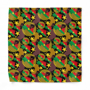 Burkina Faso Map, Flag and Revolution Fist Bandana