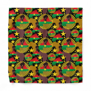 Burkina Faso Map, Flag and Revolution Fist Bandana