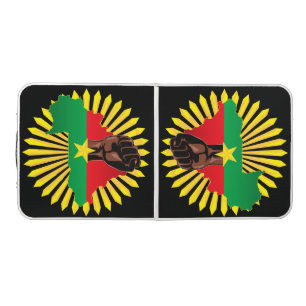 Burkina Faso Map, Flag and Revolution Fist Beer Pong Table