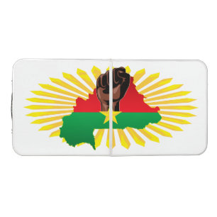 Burkina Faso Map, Flag and Revolution Fist Beer Pong Table