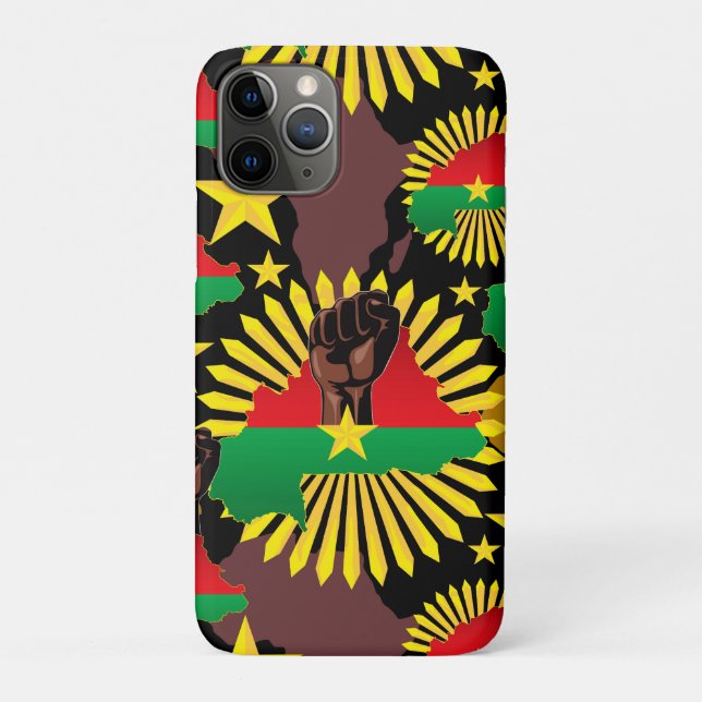 Burkina Faso Map, Flag and Revolution Fist Case-Mate iPhone Case (Back)