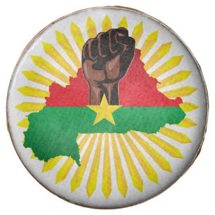 Burkina Faso Map, Flag and Revolution Fist Chocolate Covered Oreo