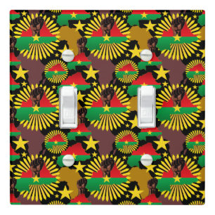 Burkina Faso Map, Flag and Revolution Fist Light Switch Cover