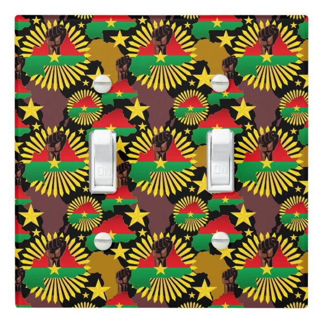 Burkina Faso Map, Flag and Revolution Fist Light Switch Cover (In Situ)