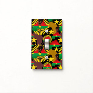 Burkina Faso Map, Flag and Revolution Fist Light Switch Cover