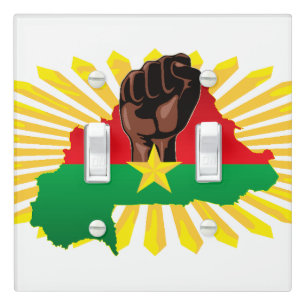 Burkina Faso Map, Flag and Revolution Fist Light Switch Cover