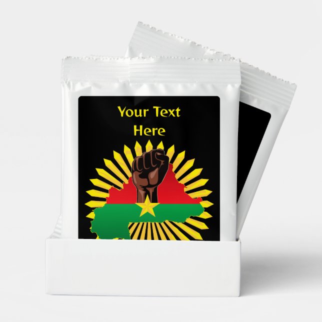 Burkina Faso Map, Flag and Revolution Fist Margarita Drink Mix (Pair)