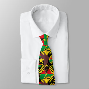 Burkina Faso Map, Flag and Revolution Fist Neck Tie
