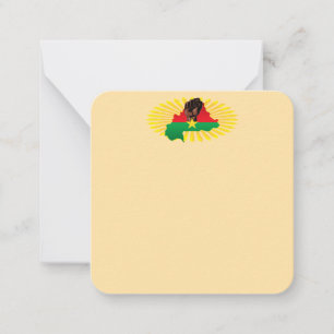 Burkina Faso Map, Flag and Revolution Fist Note Card