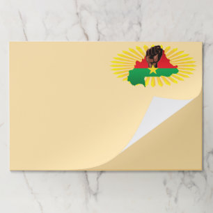 Burkina Faso Map, Flag and Revolution Fist Paper Pad