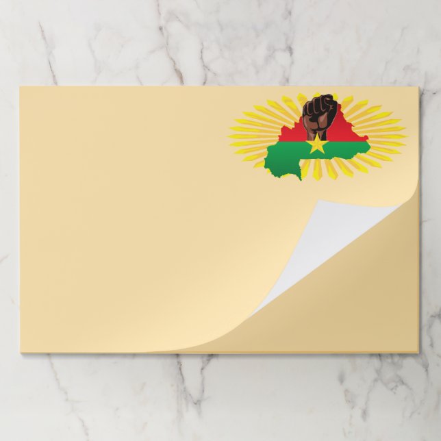 Burkina Faso Map, Flag and Revolution Fist Paper Pad (Folded)