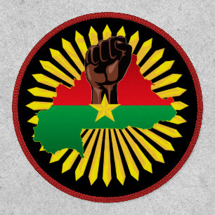 Burkina Faso Map, Flag and Revolution Fist Patch