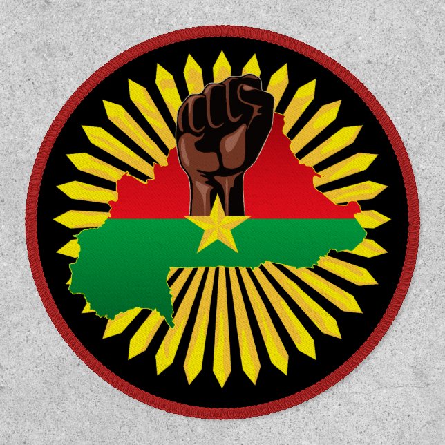 Burkina Faso Map, Flag and Revolution Fist Patch (Front)