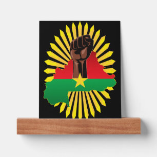 Burkina Faso Map, Flag and Revolution Fist Picture Ledge