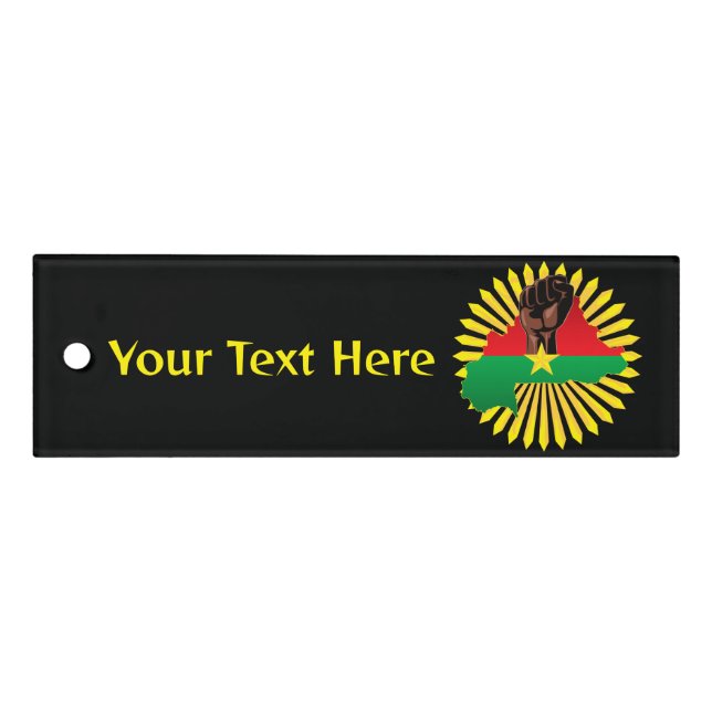 Burkina Faso Map, Flag and Revolution Fist Ruler (Front)