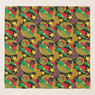 Burkina Faso Map, Flag and Revolution Fist Scarf