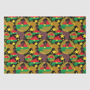 Burkina Faso Map, Flag and Revolution Fist Tissue Paper