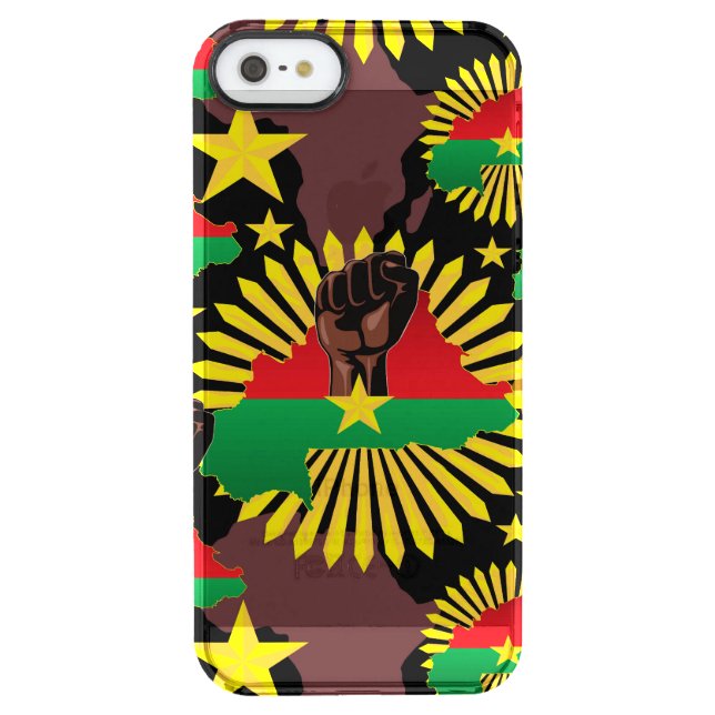 Burkina Faso Map, Flag and Revolution Fist Uncommon iPhone Case (Back)