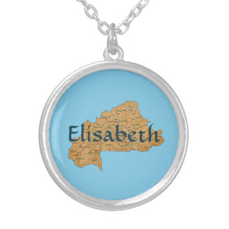 Burkina Faso Map + Name Necklace