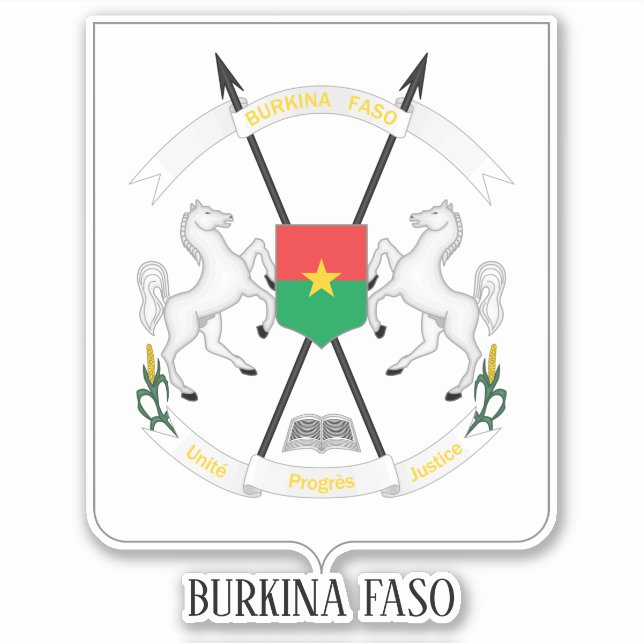 Burkina Faso National Coat Of Arms Patriotic Sticker (Front)