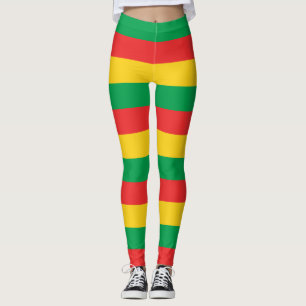 Burkina Faso National Flag Colors Horizontal Leggings