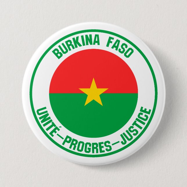 Burkina Faso Round Emblem Button (Front)