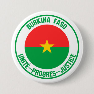 Burkina Faso Round Emblem Button