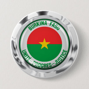 Burkina Faso Round Emblem Button