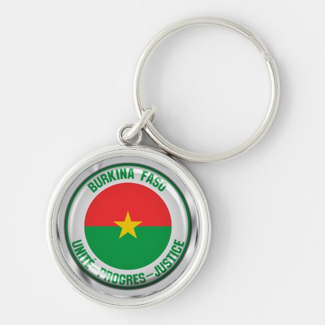 Burkina Faso Round Emblem Keychain (Front)