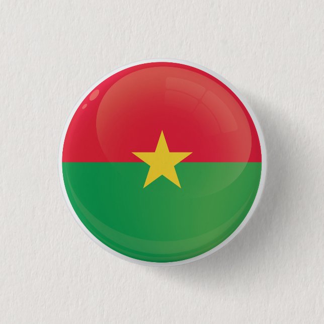 Burkina Faso  Round Icon Flag Button (Front)