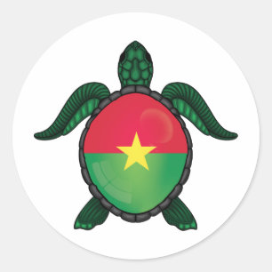 Burkina Faso sea turtle flag Classic Round Sticker