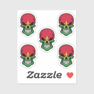 Burkina Faso Smiling Skull Flag Sticker