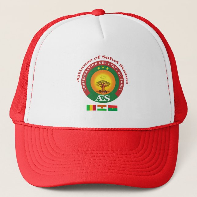Burkina, Mali and Niger, Alliance of Sahel States Trucker Hat (Front)