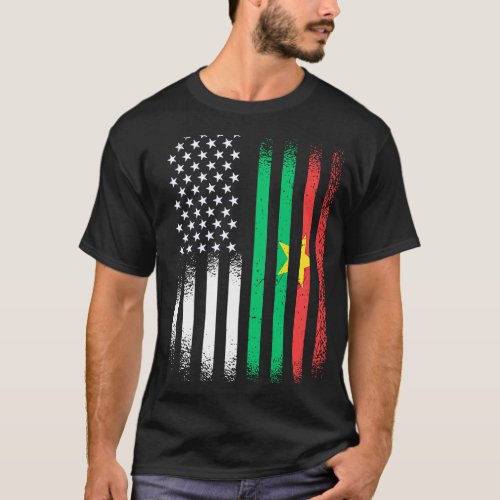 Burkinabe American Patriot Grown Country USA Flags T_Shirt
