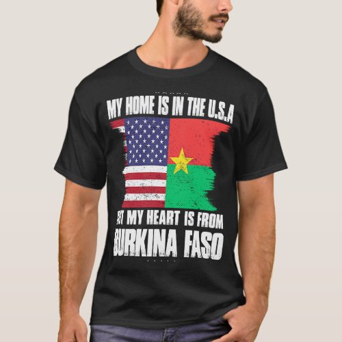 Burkinabe American Patriot Grown Proud Home Heart  T_Shirt