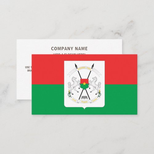 Burkinab Flag  Coat of Arms Burkina Faso Business Card