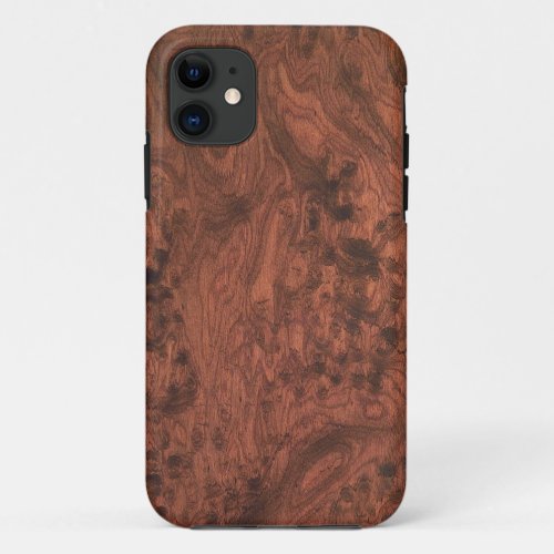 Burl Mahogany Wood Texture iPhone 11 Case