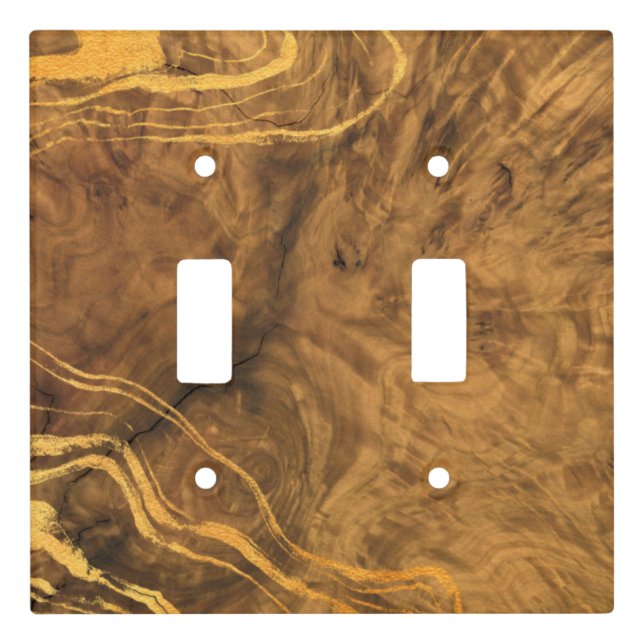 Burl wood design, forest, woodsy  light switch cover (Front)