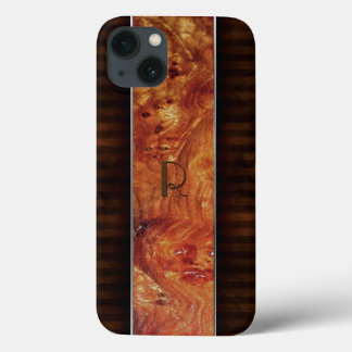 Burl Wood Look Monogrammed iPad Air Case