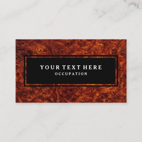 Burl Wood Pattern and Your Text Business Card