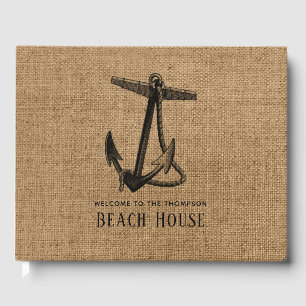 Burlap Anchor Beach House Guest Book