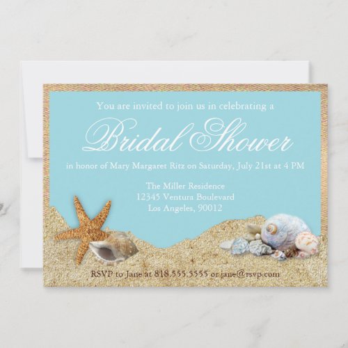 Burlap and Beach Bridal Shower Invitation