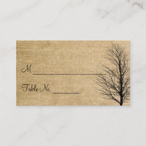 Burlap and Birch Posh Wedding Place Cards Business Card Template