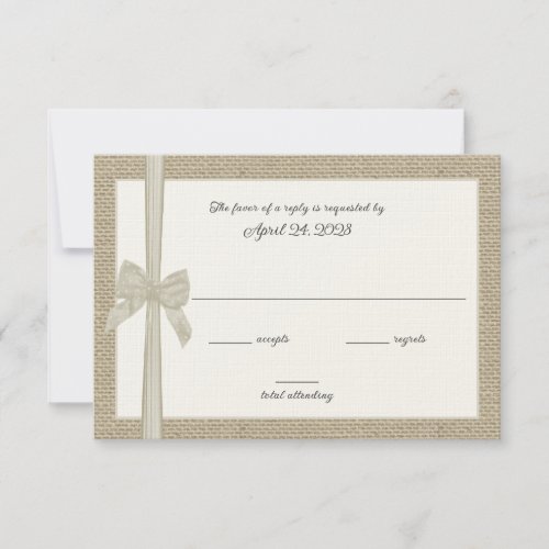 Burlap and Bow Custom Response Card